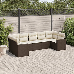 Maison Chic Salon de jardin avec coussins 7 pcs, Ensemble Tables et chaises de jardin, marron résine tressée -GKD275027