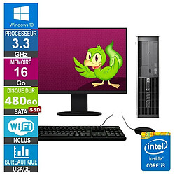 HP Elite 8300 SFF i3-3220 3.30GHz 16Go/480Go SSD Wifi W10 + Ecran 24