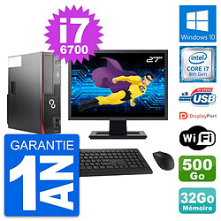 PC Fujitsu D556 DT Ecran 27" Intel i7-6700 RAM 32Go Disque 500Go Windows 10 Wifi · Occasion 