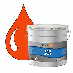 Pok Peinture de Finition Solvantée Laque Semi-Brillante Boiseries Intérieures et Extérieures - 10L - RAL 2004 - Orangé Pur POK BOIS Orange : Peinture de Finition Solvantée Laque Semi-Brillante Boiseries Intérieures et Extérieures - 10L - RAL 2004 - Orangé Pur