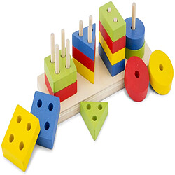 New Classic Toys Geometric Stacking Puzzle, 10500, Multicolore Color