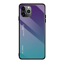 Wewoo Coque Rigide Pour iPhone 11 Pro Étui en verre de couleur dégradée violet foncé