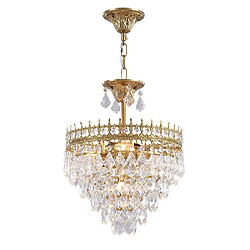 Universal Lustre en cristal français de 35 cm, E14 220val or allée entrée manteau et chapeau lumière, lustre de chevet en cristal K9 