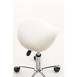 Avis Decoshop26 Tabouret de travail avec roulette en synthétique blanc TABO10013