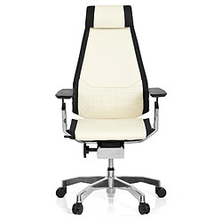 Chaise de bureau / Chaise pivotante GENIDIA PRO cuir blanc hjh OFFICE 