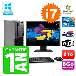 PC Lenovo M91p SFF Intel I7-2600 8Go Disque 2To Graveur Wifi W7 Ecran 17" - Occasion