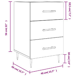 vidaXL Table de chevet chêne sonoma 40x40x66 cm bois d'ingénierie pas cher