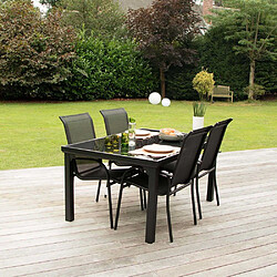 Acheter Wilsa Garden Salon de jardin en aluminium et verre trempé Black Edition Table et 6 fauteuils.