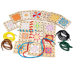 Bigjigs Toys Ensemble de tuiles de laçage en bois 