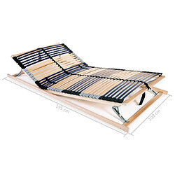 vidaXL Sommier à lattes sans matelas avec 42 lattes 7 zones 100x200 cm pas cher