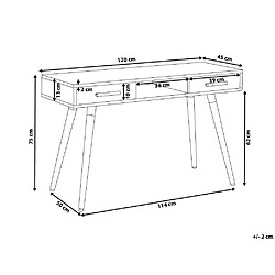 Beliani Table de bureau blanche et bois clair FRISCO