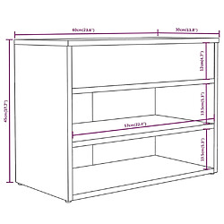 vidaXL Banc à chaussures Chêne fumé 60x30x45 cm Bois d'ingénierie pas cher