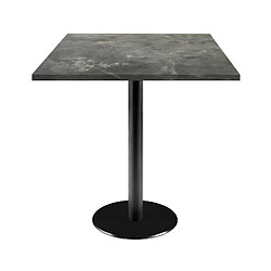 Restootab Table 70x70cm - modèle Rome pierre métallisée