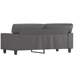 Maison Chic Canapé à 2 places,Sofa de Salon,Canapé droit Gris 140 cm Similicuir -GKD890714 pas cher