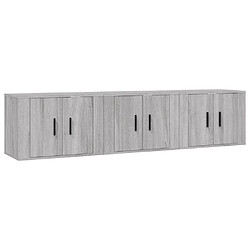 Maison Chic Ensemble 3 Meubles TV muraux suspendus sonoma gris 57x34,5x40 cm -MN41165