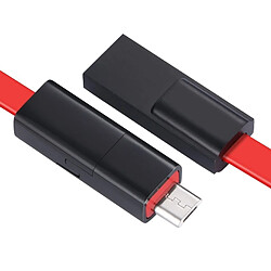 Wewoo Câble de données de charge et de synchronisation réparable USB à Micro USB, pour Galaxy, Google, LG, Sony, Huawei, Xiaomi, Lenovo et autres téléphones Android (Noir Rouge)