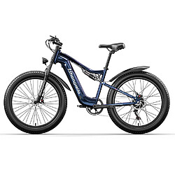 Vélo électrique adulte Shengmilo BAFANG 1000W moteur 840Wh batterie lithium-ion 7 vitesses Shimano vélo électrique à suspension complète 90km 26" VTT MX03 bleu 