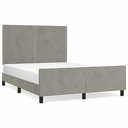 Maison Chic Cadre/structure de lit avec tête de lit pour adulte - Lit Moderne Chambre Gris clair 140x200 cm -MN36814