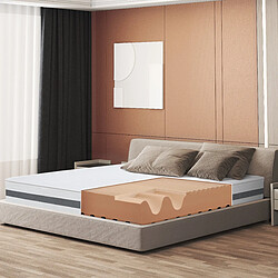 The White Stone Matelas Double King Size 190x220 à mémoire orthopédique | Hauteur 25 cm | Made in Italy 