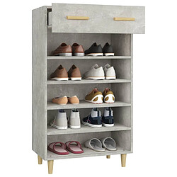 Acheter vidaXL Armoire à chaussures Gris béton 60x35x105 cm Bois d'ingénierie