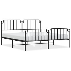 Maison Chic Cadre/structure de lit métal et tête de lit + pied de lit pour adulte - Lit Moderne Chambre noir 183x213 cm -MN48545