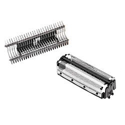 vhbw Set de 2x pièces de rechange compatible avec Remington DF50, DF55 rasoir électrique - Grille + couteaux, noir / argent 