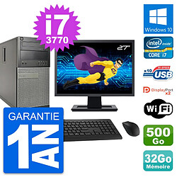 PC Tour Dell 9010 Ecran 27" Intel i7-3770 RAM 32Go Disque 500Go Windows 10 Wifi · Occasion 