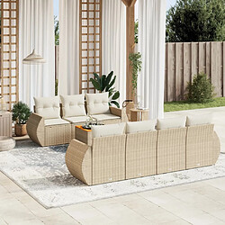 vidaXL Salon de jardin avec coussins 8 pcs beige résine tressée 