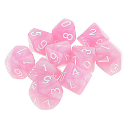 10pcs 10 sided dés d10 dés poliédrique pour dungeons et dragons jeu rose