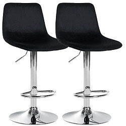 Non Lot de 2 tabourets de bar Divo velours chrome