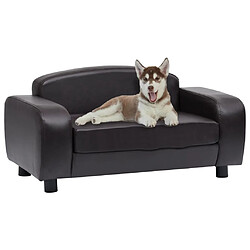 vidaXL Canapé pour chien Marron 80x50x40 cm Similicuir 