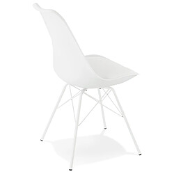 Acheter Alterego Chaise design 'BYBLOS' blanche style industriel