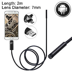 Wewoo Endoscope numérique pour le plus récent OTG Android Phone, Longueur: 2m, Diamètre de l'objectif: 7mm 2 en 1 Micro USB et USB Étanche Serpent Caméra d'inspection avec 6 LED