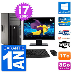 PC Tour HP Z210 Ecran 19" Intel i7-2600 RAM 8Go Disque Dur 1To Windows 10 Wifi · Occasion 