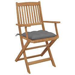 Avis Maison Chic Lot de 6 Chaises pliables de jardin avec coussins - Fauteuil d'extérieur Bois d'acacia -MN23039