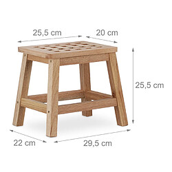 Helloshop26 Tabouret repose-pied en bois support pour pot de fleurs et plantes en noyer 13_0002791