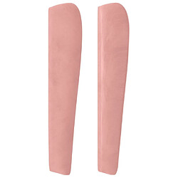 Acheter Maison Chic Tête de lit scandinave avec oreilles,meuble de chambre Rose 103x23x118/128 cm Velours -MN44370