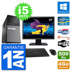 PC Tour Dell 9020 Ecran 22" Intel i5-4570 RAM 4Go Disque 500Go Windows 10 Wifi - Occasion