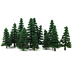 Modèle arbres Lot 16 Modèle Arbre Echelle Train HO életronique Paysage Jouef Vert Foncé 2.36 - 4.72 Inch