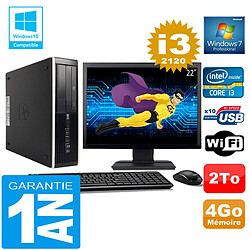 PC HP Compaq 8300 SFF Core I3-2120 Ram 4Go Disque 2 To Wifi W7 Ecran 22" · Occasion 