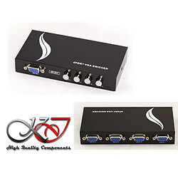 Kalea-Informatique Boitier de partage VGA / Switch Video 4 ports - BOITIER METAL