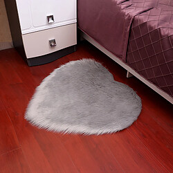 LUUCOZK Tapis Moelleux en Fausse Fourrure Tapis Shaggy pour Chambre à Coucher Salon-Gris Clair-30x40cm (en forme de cœur) 