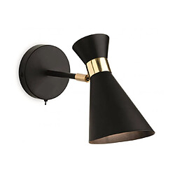 Luminaire Center Applique avec liseuse Ohio Noir 1 ampoule 21,5cm