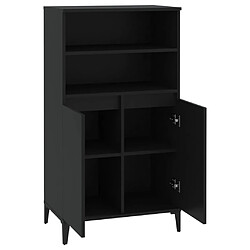 Avis vidaXL Buffet haut Noir 60x36x110 cm Bois d'ingénierie