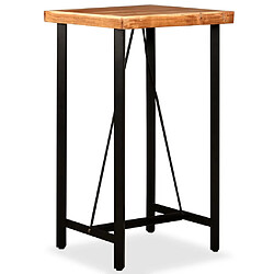 Helloshop26 Table haute mange debout bar bistrot bois massif de sesham 107 cm 0902092