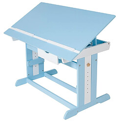 Helloshop26 Bureau enfant meuble chambre bleu plateau inclinable 2608005