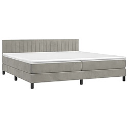 Avis Sommier à lattes LED,Cadre à lattes de lit avec matelas pour Adulte Gris clair 200x200 cm -MN51765