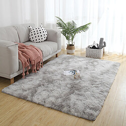 LUUCOZK Tapis à poils longs doux et moelleux pour chambre à coucher et salon - Gris clair-80x160cm 