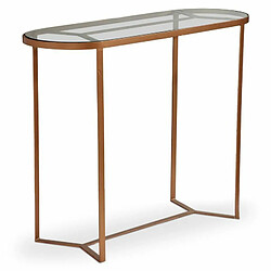 Paris Prix Console en Métal & Verre Design Firmin 100cm Cuivre