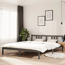 vidaXL Cadre de lit sans matelas gris bois massif 160x200 cm